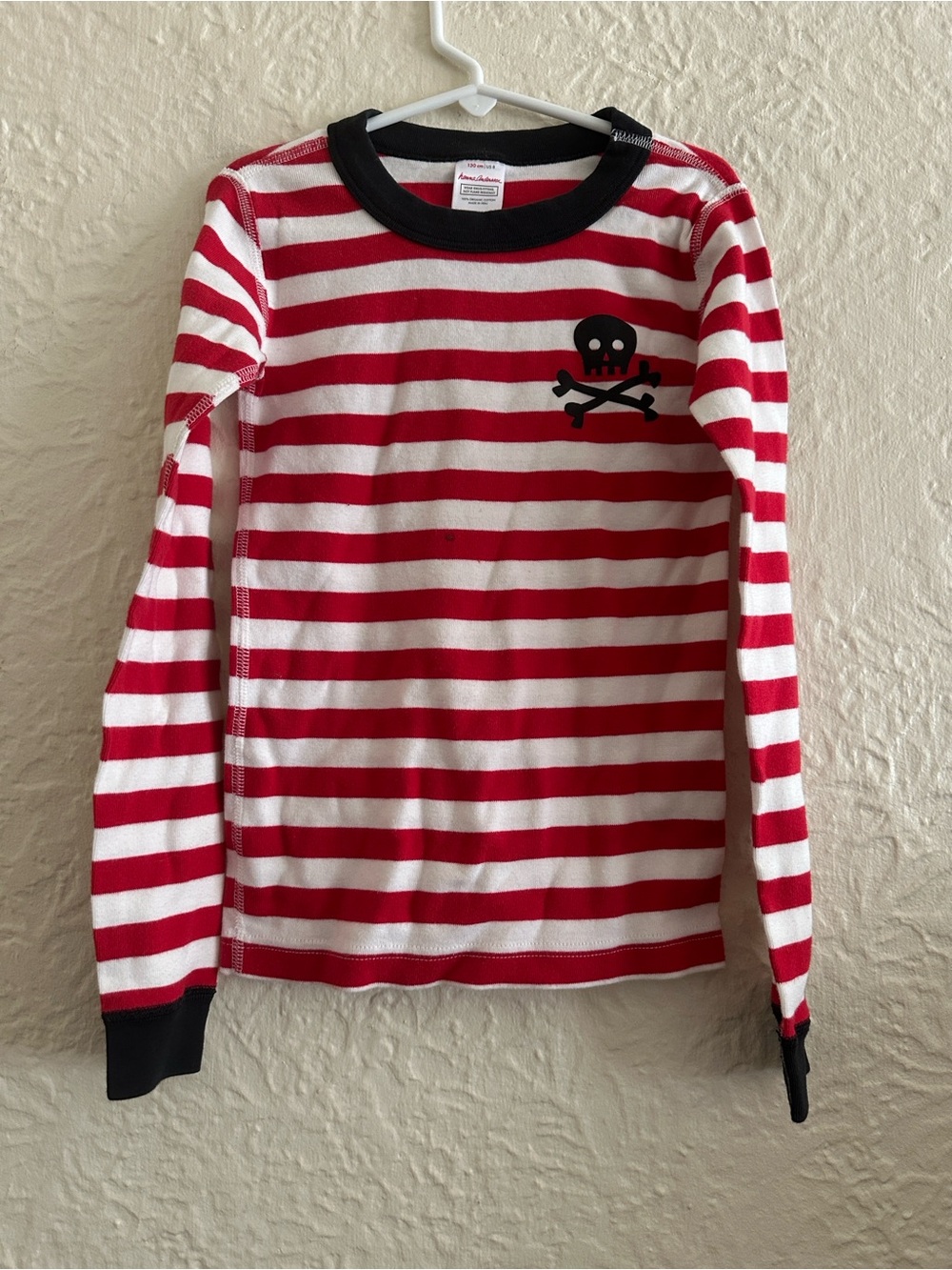Hanna Andersson Boys Pirate Skull Long Sleeve Striped T-Shirt Costume LJ 8